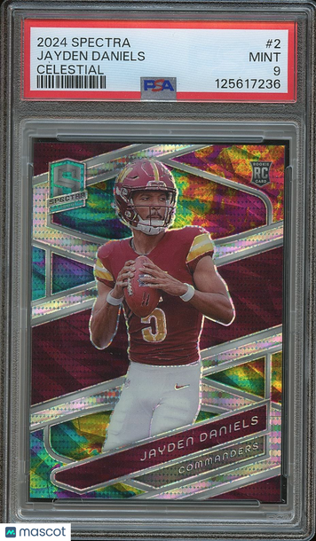 2024 Panini Spectra Jayden Daniels #2 Celestial Prizm Parallel/Variety Rookie Base Set PSA 9