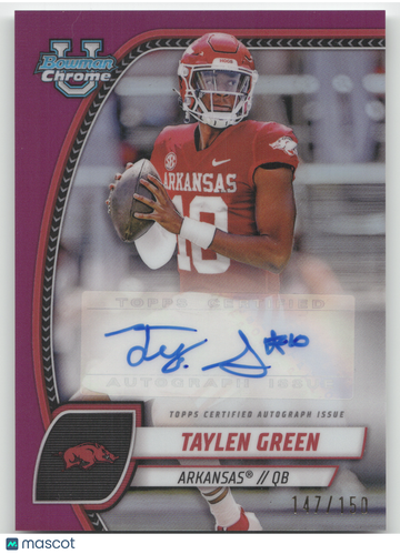 2024 Bowman University Chrome Football Taylen Green #PA-TGR Fuschia Refractor /150