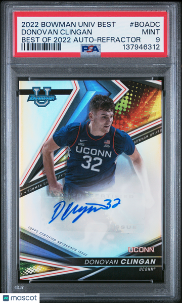 2022 Bowman University Best Best Of 2022 Autograph Donovan Clingan #BOADC Refractor PSA 9