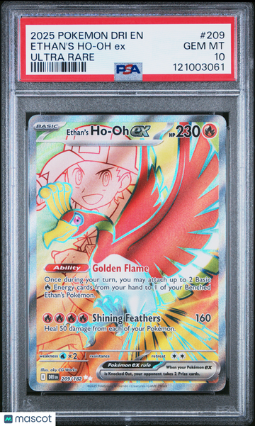 Destined Rivals Ethan's Ho-Oh ex Holo Ultra Rare PSA 10 #209/182