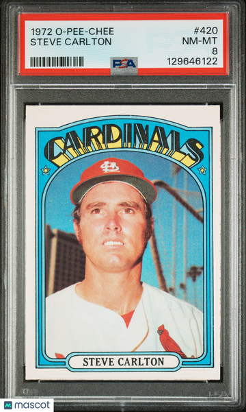 1972 O-Pee-Chee Steve Carlton #420 PSA 8