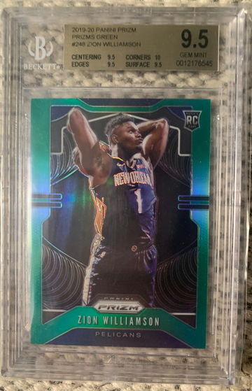ZION Green prizm rookie TRUE GEM 9.5  W/ 10