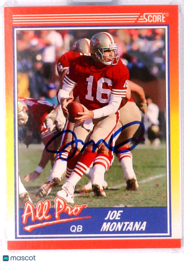 1990 Score All Pro Joe Montana #582 Autographed San Francisco 49ers Football Card