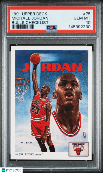 1991 Upper Deck Michael Jordan #75 Bulls Checklist PSA 10