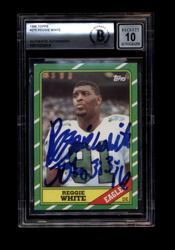 1986 Topps #275 Reggie White Rookie Autograph BGS 10!