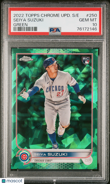 2022 Topps Chrome Update Sapphire Edition Seiya Suzuki #250 Green PSA 10