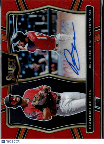 Bryce Eldridge 2025 Panini Select Baseball Diamond Action Signatures Auto Red /99 San Francisco Giants