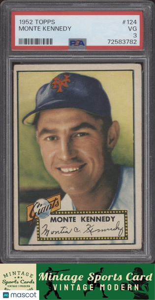 1952 Topps Monte Kennedy #124 PSA 3