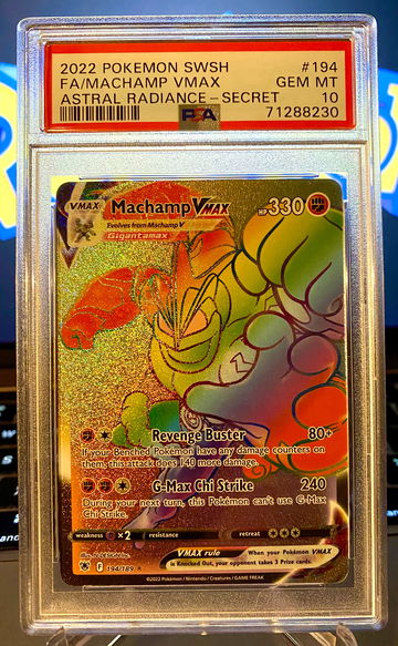 2022 Pokemon Astral Radiance FA MACHAMP VMAX Secret Rare #194 PSA 10 Gem Mint