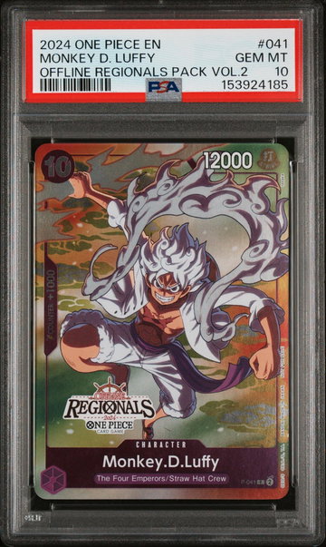 2024 One Piece Promos Offline Regionals Pack Volume 2 Monkey D. Luffy #P-041 PSA 10