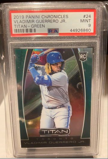 2019 Panini Chronicles Vladimir Guerrero Jr. Titan Green Prizm 25/50