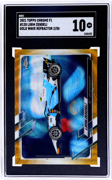 2021 Topps Chrome F1 Lirim Zendeli #120 Gold Wave Refractor 2/50 SGC 10
