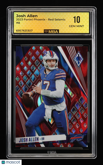 2023 Panini Phoenix Josh Allen #8 Red Seismic MBA 10