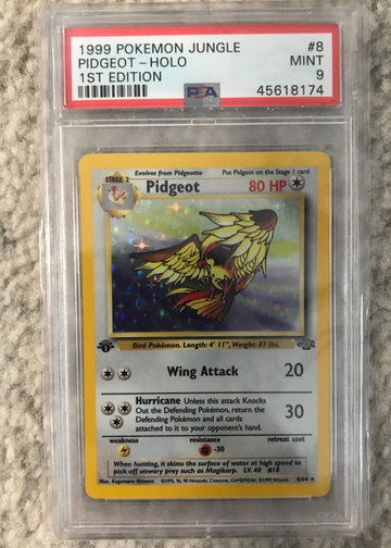 1999 Pokémon jungle pidgeot holo 1st edition psa 9 #8/64