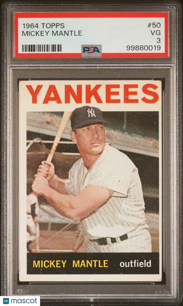 1964 Topps Mickey Mantle #50 PSA 3