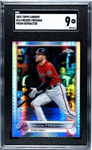 2022 Topps Chrome #14 Freddie Freeman Prism Ref. SGC 9