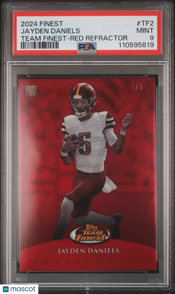 2024 Topps Finest Team Finest Jayden Daniels #TF2 Red Refractor /5 PSA 9
