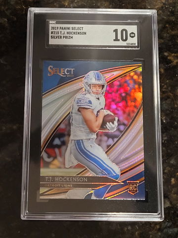 2019 Panini Select Field Level Silver Prizm T.J. Hockenson RC SGC 10 Lions #215