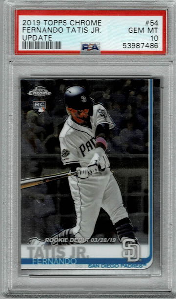 2019 TOPPS CHROME UPDATE FERNANDO TATIS JR. PSA 10 GEM MINT RC