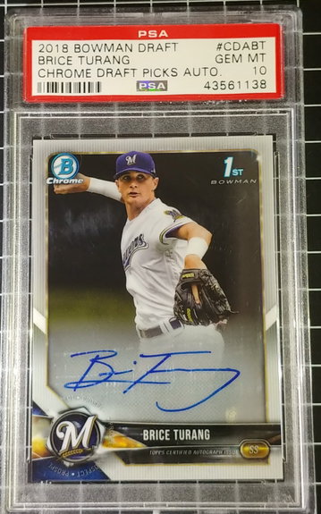BRICE TURANG 2018 Bowman Draft Chrome Auto PSA 10