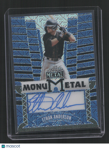 2024 LEAF METAL BASEBALL ETHAN ANDERSON #MM-EA1 3/7 BLUE REFRACTOR AUTOMONUMETAL