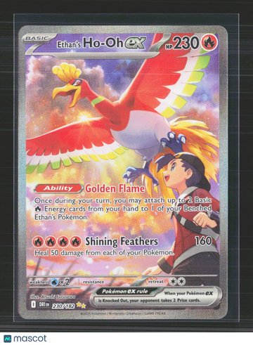 2025 Destined Rivals Ethan's Ho-Oh EX Etched Secret Rare SAR #230/182