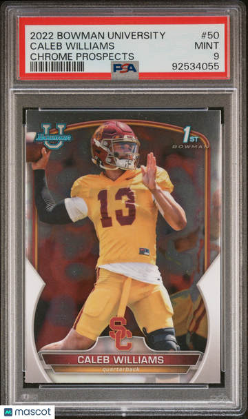2022 Bowman University Chrome Prospects Caleb Williams #50 PSA 9
