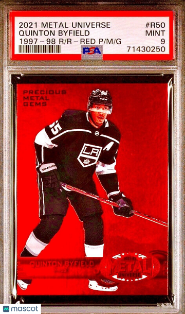 /100 POP 2 PSA 9 RC Quinton Byfield 2021 Precious Metal Gems 1997 PMG Red Rookie