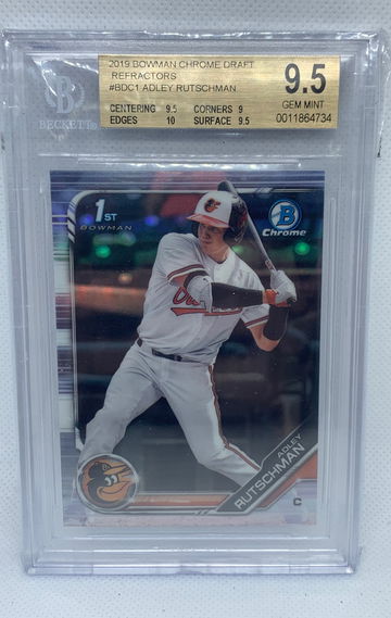 2019 Bowman Chrome Draft Refractors Adley Rutschman Bgs 9.5 Rookie