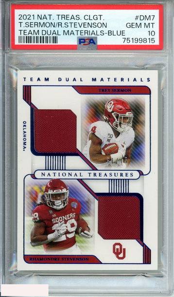 2021 NAT TRES CLGT T SERMON R STEVENSON#DM7 TM DUAL MAT-BLUE 31 OF 75 RC PSA 10