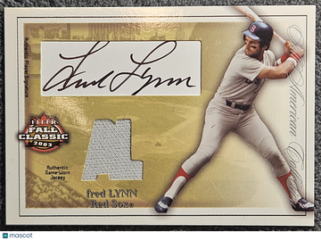 2003 Fleer Fall Classic All-American Collection Fred Lynn /25 Autograph Auto Cut Signature Game-worn jersey patch