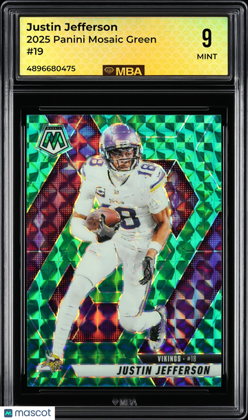 2025 Panini Mosaic Justin Jefferson #19 Green MBA 9