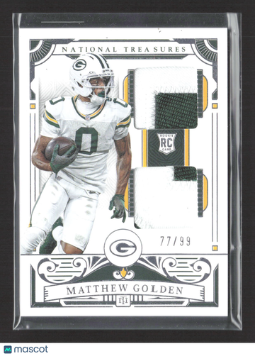 2026 Panini National Treasures Matthew Golden #7 /99 RC Dual Patch