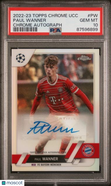 2022-23 Topps Chrome UEFA Club Competitions Chrome Autographs Paul Wanner #PW PSA 10