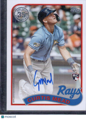2024 Topps Curtis Mead #89BA2-CME 1989 Topps Baseball 35th Anniversary Autographs (Series Two) AU