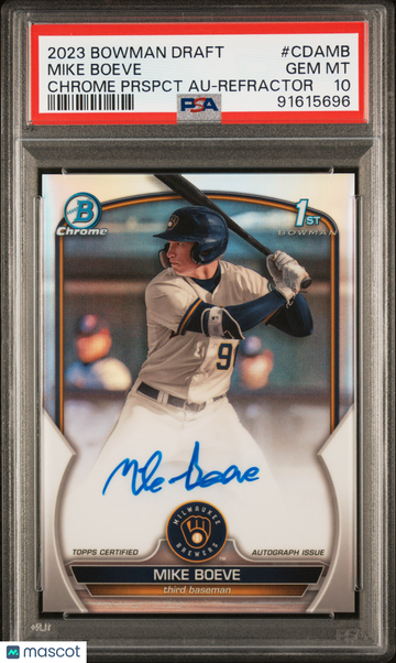 2023 Bowman Draft Chrome Prospect Autograph Mike Boeve #CDAMB Prspct Refractor PSA 10
