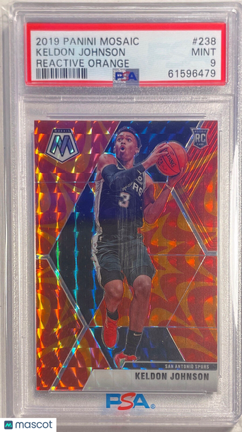 2019 Panini Mosaic Keldon Johnson #238 Reactive Orange PSA 9