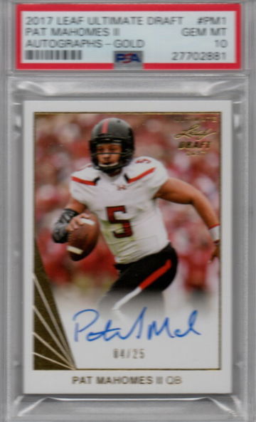 PATRICK MAHOMES II Leaf Ultimate Draft Autographs Gold /25