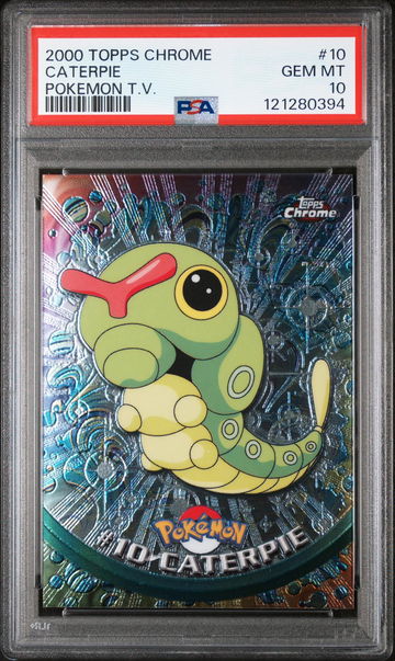 2000 Topps Chrome Pokemon TV Caterpie #10 PSA 10