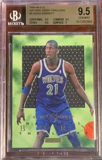 Kevin Garnett 1995 Skybox E-XL Natural Born Thrillers RC BGS 9.5