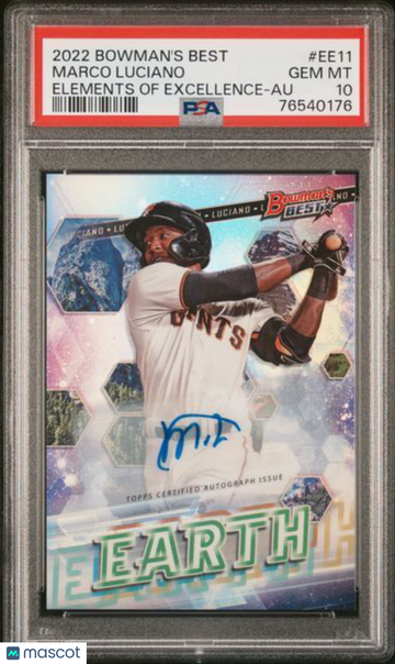 2022 Bowman's Best Elements Of Excellence Marco Luciano #EE11 Au PSA 10