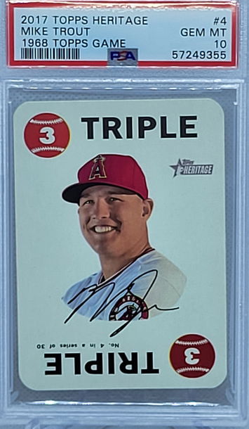 2017 Topps Heritage #4 Mike Trout 1968 Topps Game PSA 10
