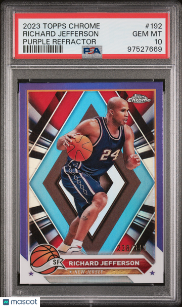 2023 Topps Chrome Richard Jefferson #192 Purple Refractor /349 PSA 10