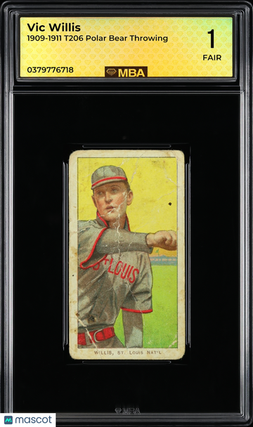 1911 T206 Vic Willis Polar Bear MBA 1