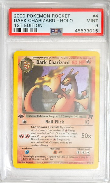 Pokemon Team Rocket Dark Charizard Holo 1st Edition PSA 9