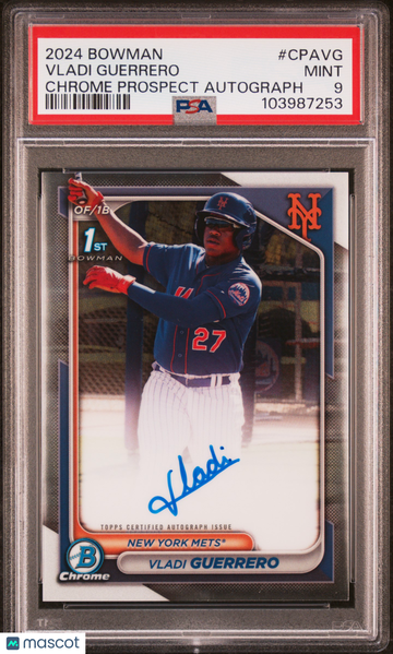 2024 Bowman Chrome Prospect Autographs Vladi Guerrero #CPAVG PSA 9