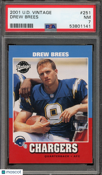 2001 Upper Deck Vintage Drew Brees #251 Rookie PSA 7