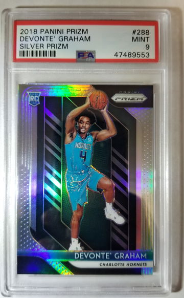 2018 Devonte Graham Silver Prizm #288 PSA 9  (Ships from Canada)