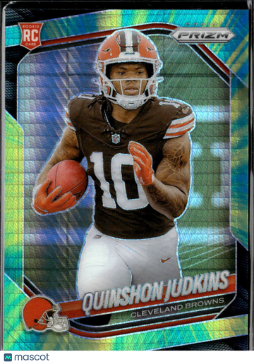 Quinshon Judkins 2025 Panini Prizm Football RC / Teal Lazer Cleveland Browns