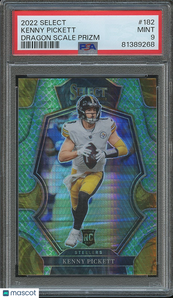 2022 Panini Select Kenny Pickett #182 Dragon Scale Prizm Parallel/Variety Rookie Base Set PSA 9